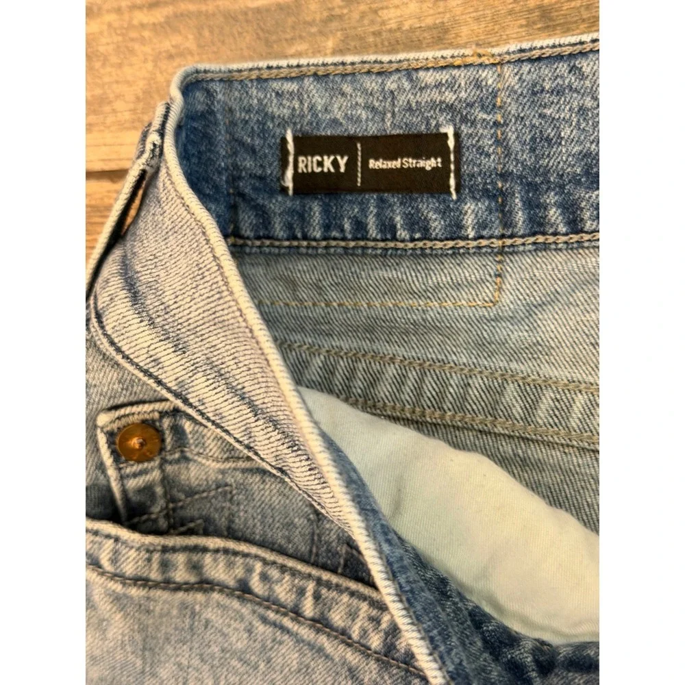 True‎ Religion Ricky Relaxed Straight Distressed Jeans Size 40x28.5 Western Logo